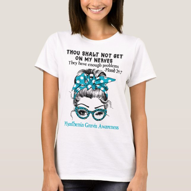 Myasthenia Gravis Awareness Ribbon Support Gifts T-Shirt (Front)