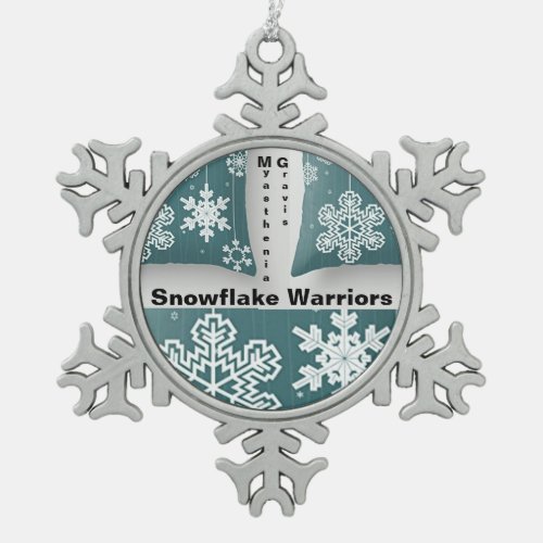 Myasthenia Gravis Awareness Snowflake Pewter Christmas Ornament