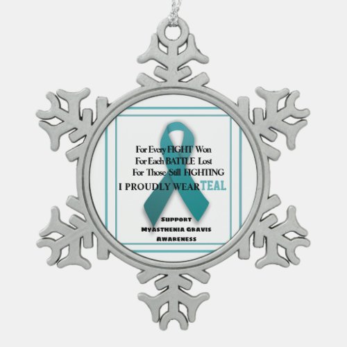 Myasthenia Gravis Awareness Snowflake Pewter Christmas Ornament