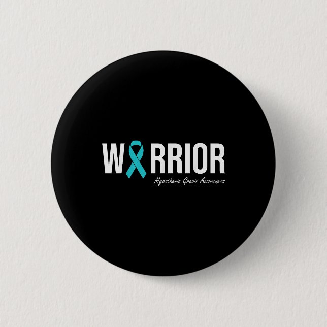 Myasthenia Gravis Awareness Teal Ribbon  Button (Front)