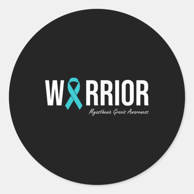 Myasthenia Gravis Awareness Teal Ribbon  Classic Round Sticker (Front)