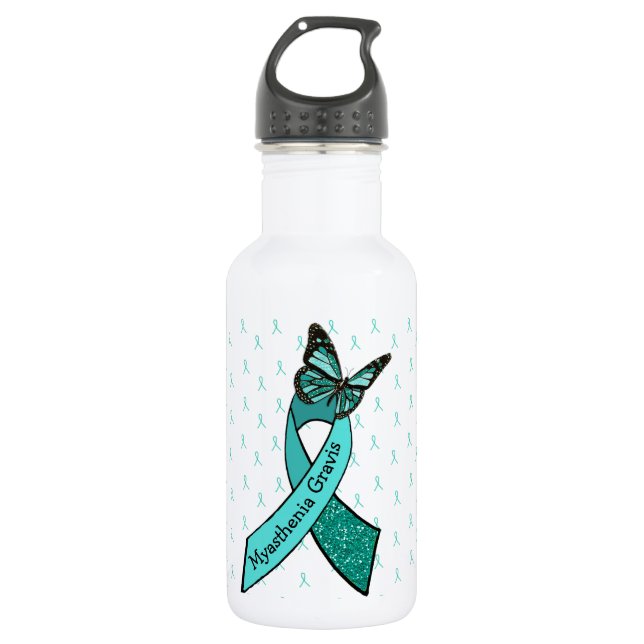 Myasthenia Gravis Butterfly Water Bottle (Front)