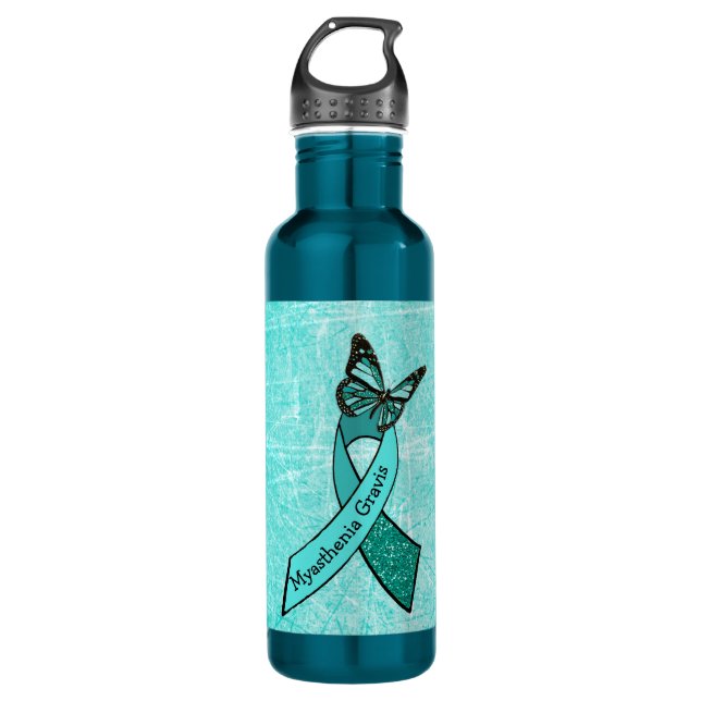 Myasthenia Gravis Butterfly Water Bottle (Front)