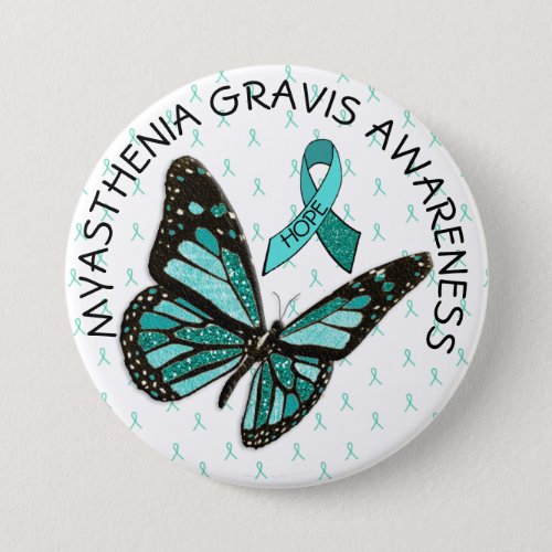 Myasthenia Gravis Hope Awareness Button Butterfly