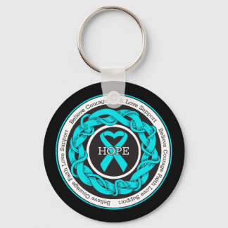 Myasthenia Gravis Hope Intertwined Ribbon Keychain