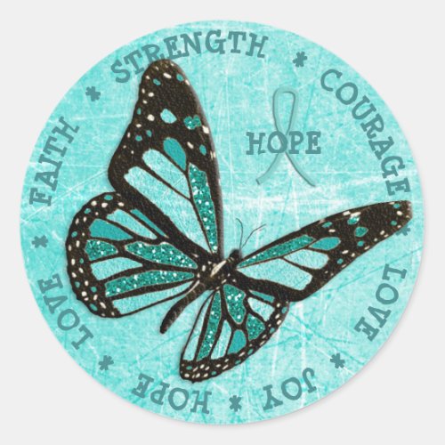Myasthenia Gravis Hope  Strength Butterfly Sticker