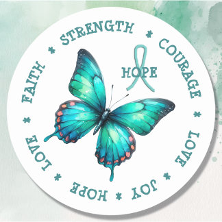 Myasthenia Gravis Hope Strength Butterfly Sticker