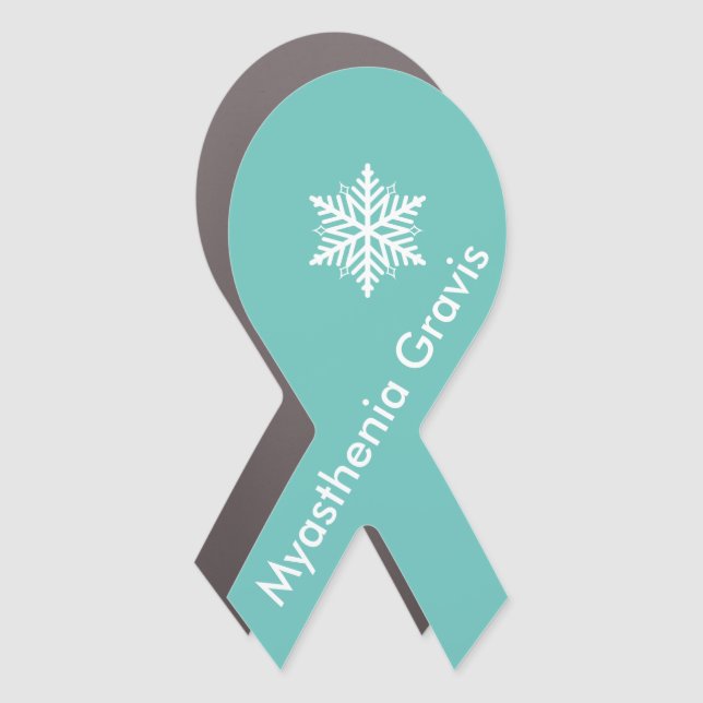 Myasthenia gravis MG Awareness Ribbon Teal Car Magnet (Front)