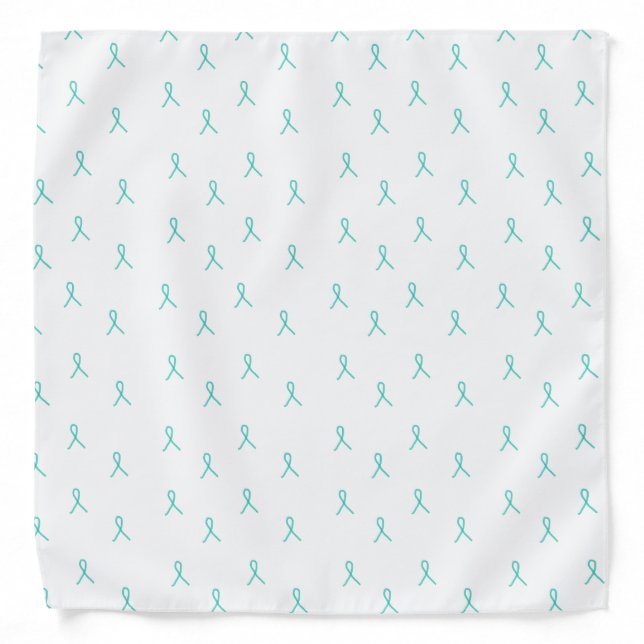 Myasthenia Gravis MG Ribbon Crackled Teal Bandanna (Front)