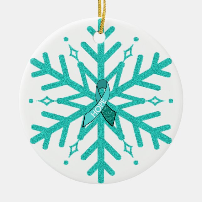 Myasthenia Gravis Snowflake Christmas  Ornament (Front)