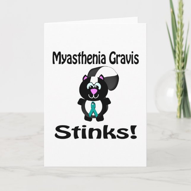 Myasthenia Gravis Stinks Skunk Awareness Design Card (Front)