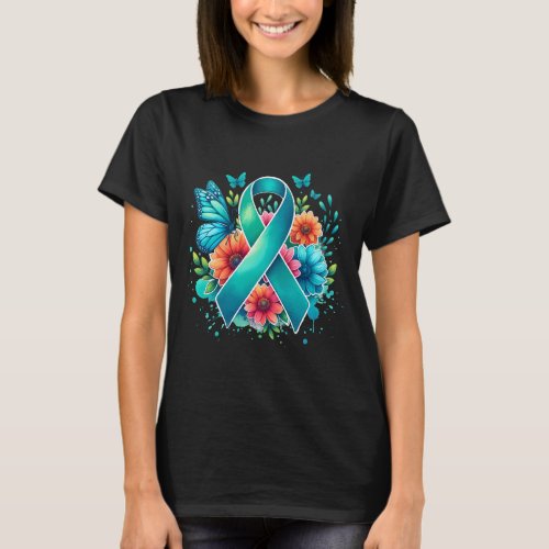 Myasthenia Gravis Teal Awareness Ribbon T_Shirt