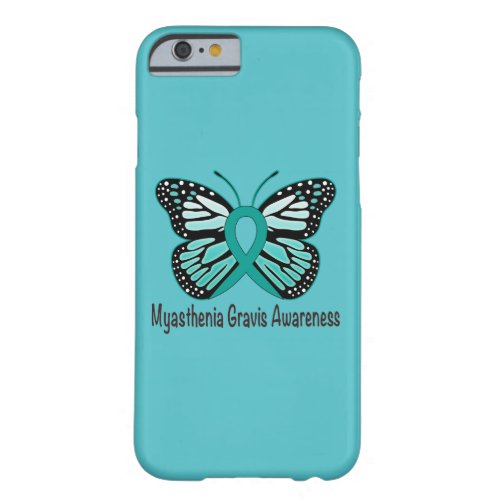 Myasthenia Gravis Teal Butterfly Awareness Ribbon Barely There iPhone 6 Case