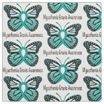 Myasthenia Gravis Teal Butterfly Awareness Ribbon Fabric