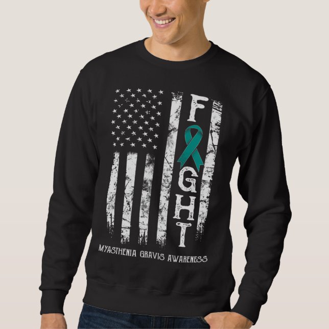 Myasthenia Gravis Warrior US Flag Sweatshirt (Front)