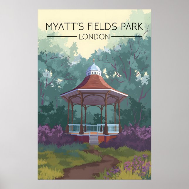 Myatts Fields Park London Travel Poster (Front)