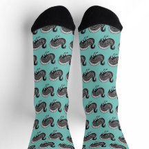 Mycenaean Greek Inspired Blue Bird Socks