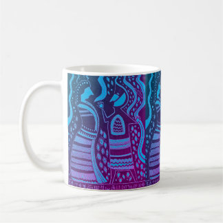 Mycenaean Greek Inspired Blue Couple Mug