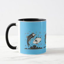Mycenaean Greek Inspired Blue Fish Mug