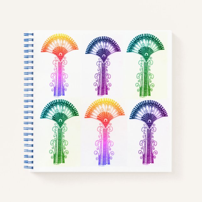 Mycenaean Greek Inspired Colorful Floral Notebook (Front)