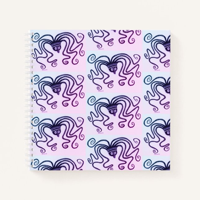 Mycenaean Greek Inspired Colorful Octopus Notebook (Front)