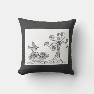 Mycenaean Greek Inspired Landscape & Bird Pillow