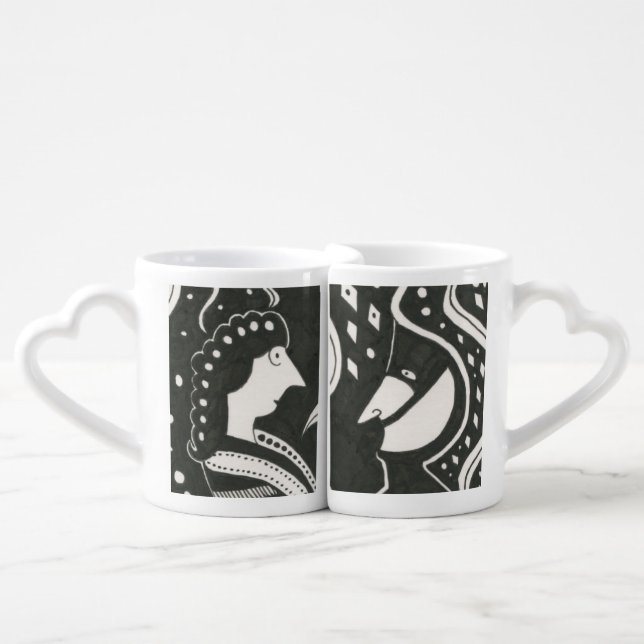 Mycenaean Greek Inspired Lovers' Mugs (Front Nesting)