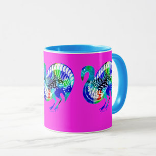 Mycenaean Greek Inspired Multicolored Bird Mug