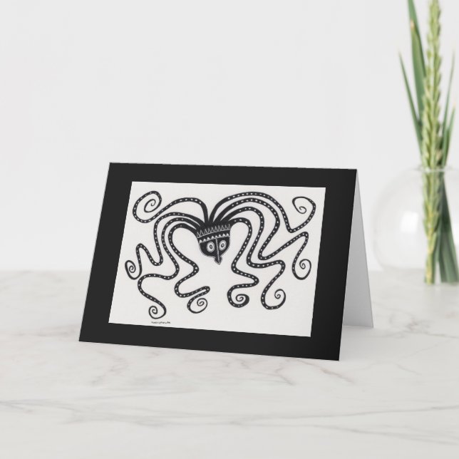 Mycenaean Greek Inspired Octopus Folded Card (Front)