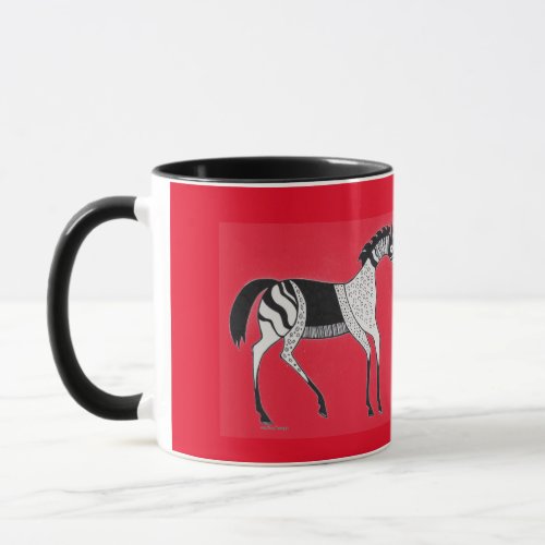Mycenaean Greek Inspired Red Horse Mug