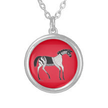 Mycenaean Greek Inspired Red Horse Necklace