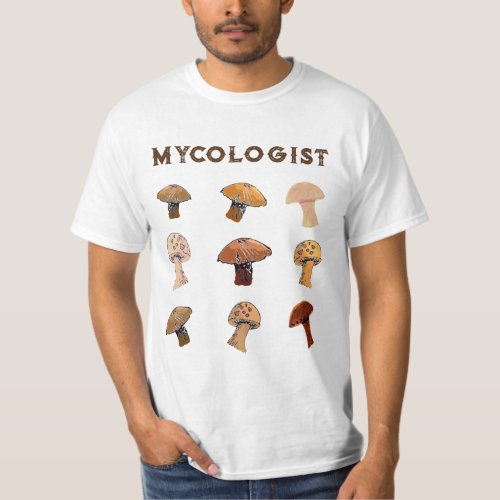 Mycology Mushroom Forager Hand_Drawn Outdoor T_Shirt