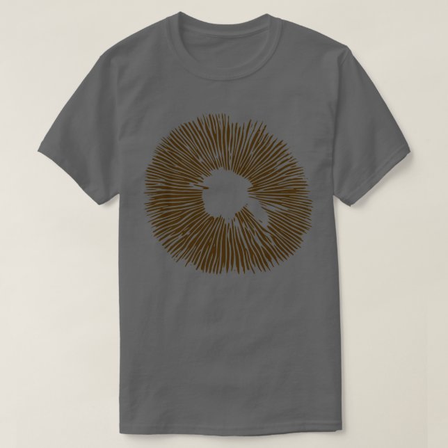 Mycology Mushroom Spore Print Stencil T-Shirt (Design Front)