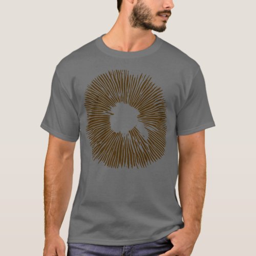 Mycology Mushroom Spore Print Stencil T_Shirt