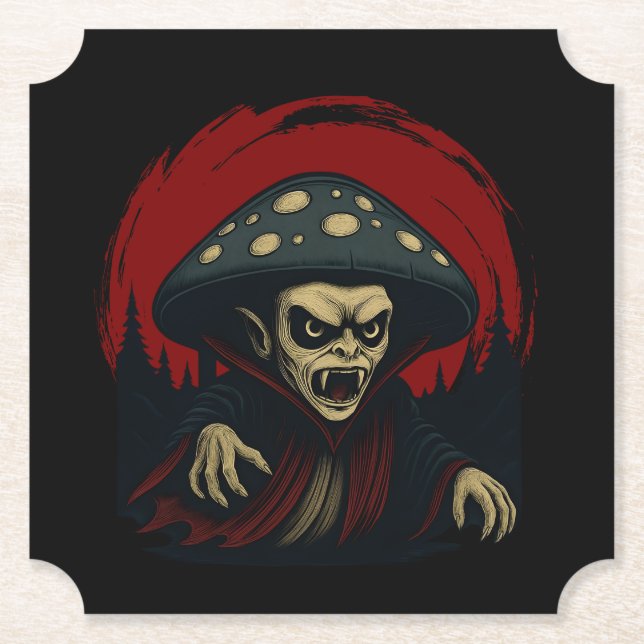 MycoVamp-Bleeding Tooth Fungi Paper Coaster (Front)