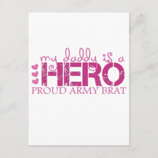 mydaddyisaheroproudarmybrat postcard