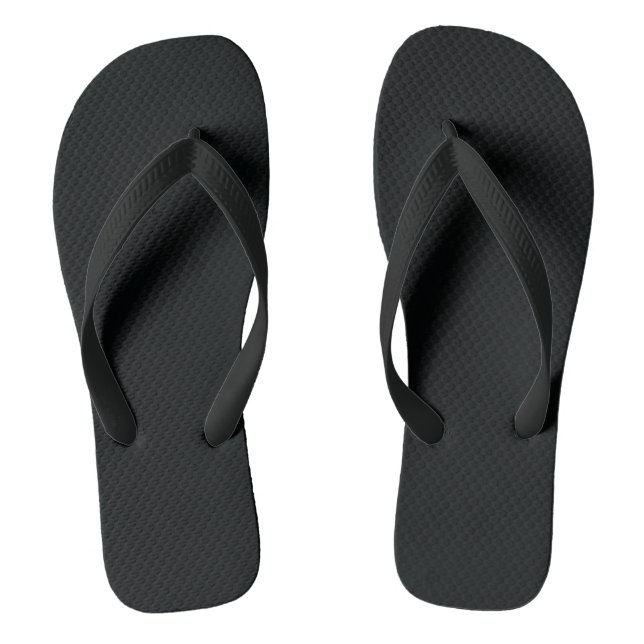 Mydeas | Black Solid Color Flip Flops (Footbed)