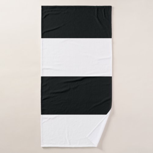 Mydeas  Black  White Extra Wide Stripes Bath Towel