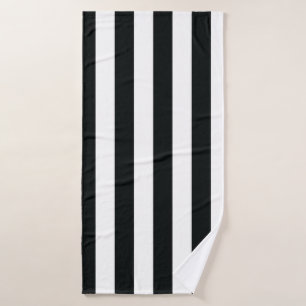 Mydeas Black & White Thick Stripes Bath Towel