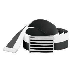 Mydeas   Black & White Thick Stripes Belt