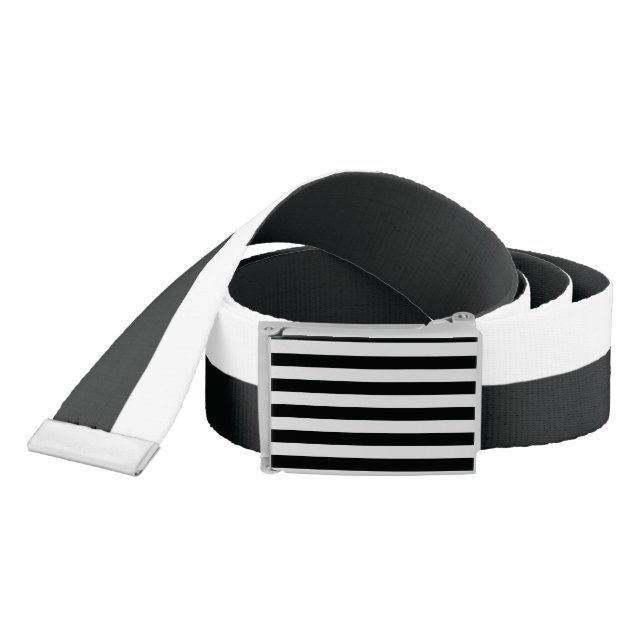 Mydeas | Black & White Thick Stripes Belt (Snake)