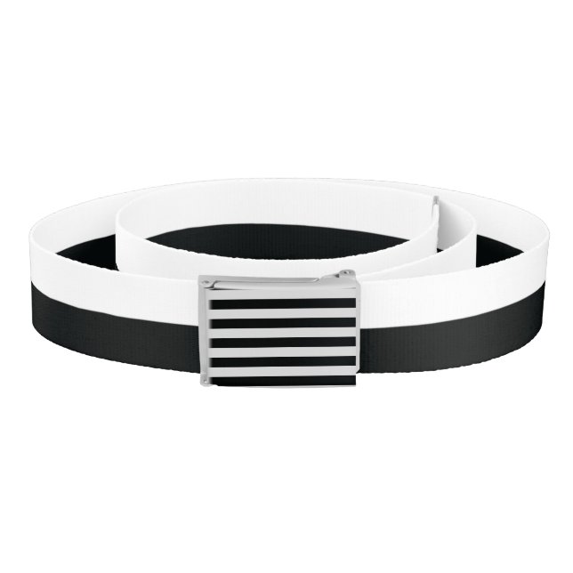 Mydeas | Black & White Thick Stripes Belt (Coil)