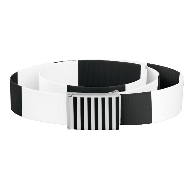 Mydeas | Black & White Thick Stripes Belt (Coil)