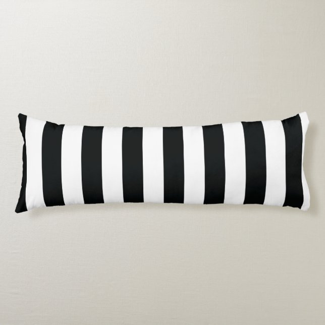 Mydeas | Black & White Thick Stripes Body Pillow (Front)