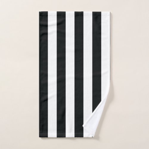 Mydeas  Black  White Thick Stripes Hand Towel