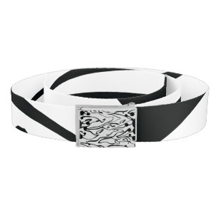Mydeas   Black & White Thin Painted Lines Belt