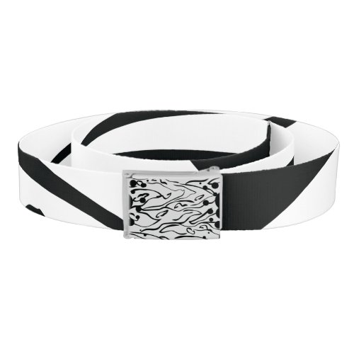 Mydeas  Black  White Thin Painted Lines Belt