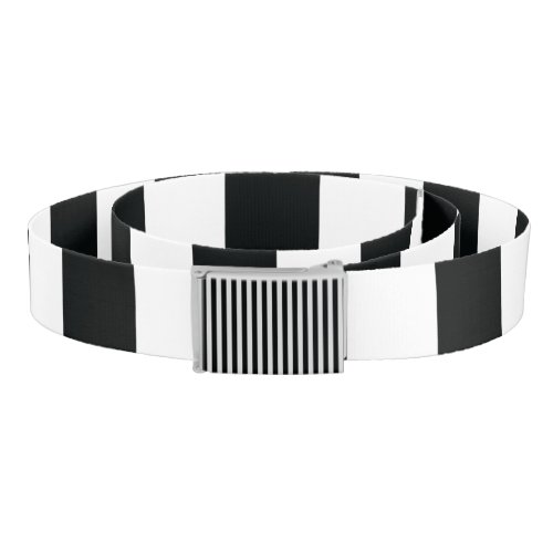 Mydeas  Black  White Thin Stripes Belt