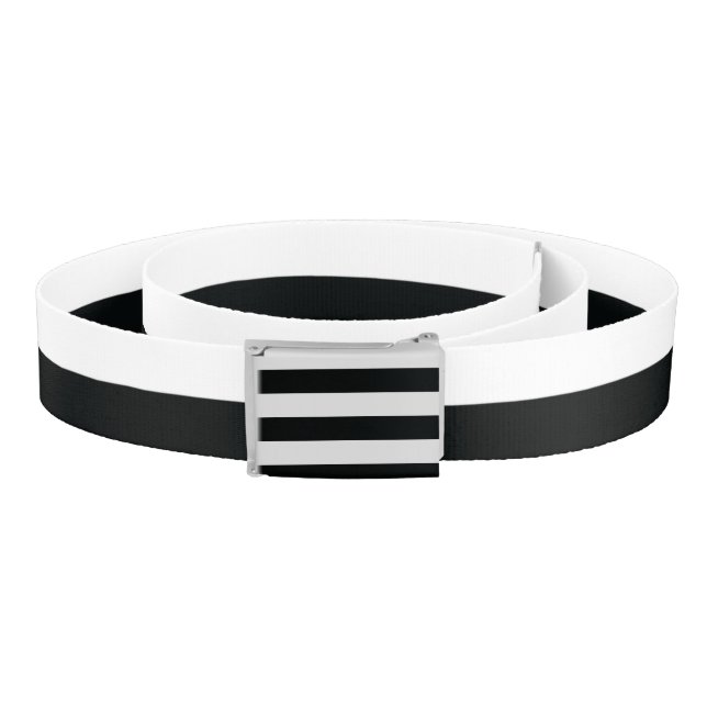 Mydeas | Black & White Wide Stripes Belt (Coil)