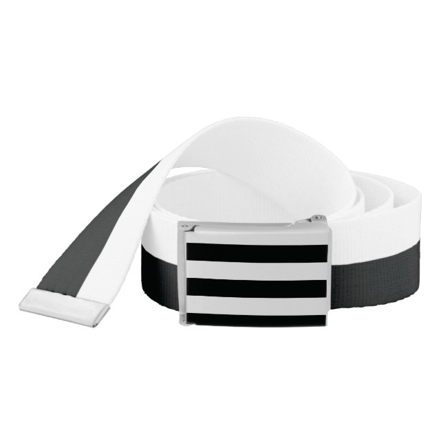 Mydeas | Black & White Wide Stripes Belt (Snake)